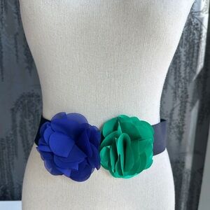 Elegant Blue and Green Floral Belt